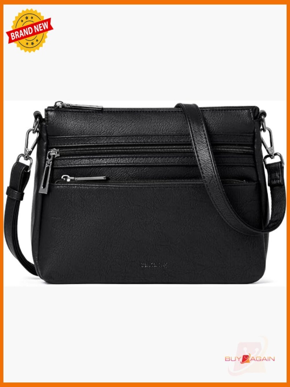 Vegan Leather Crossbody Bag with Adjustable Strap Lightweight